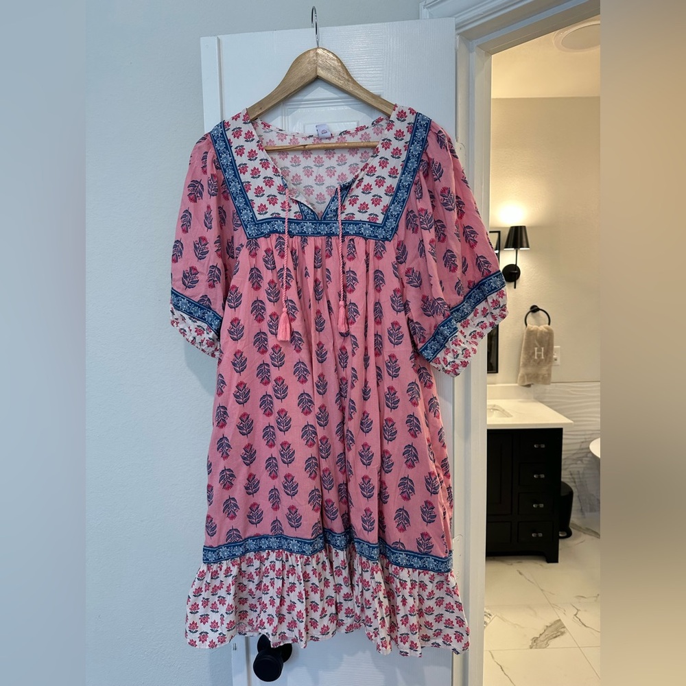 Old Navy Pink and Blue Floral Dress